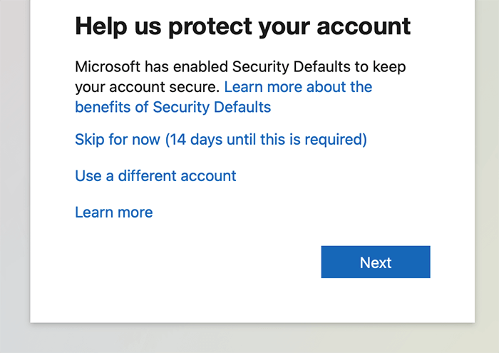 Microsoft Security Defaults